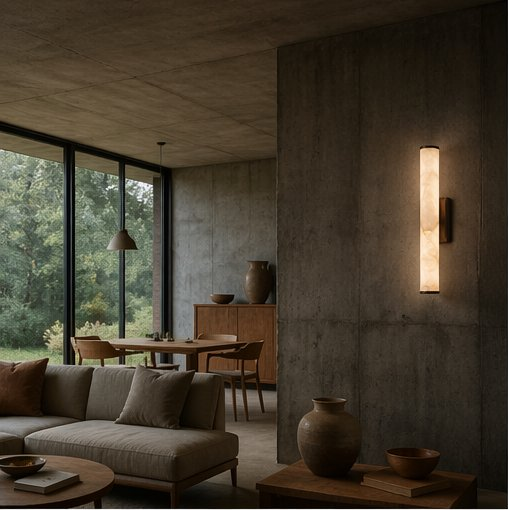 Applique murale ISAMI en albâtre véritable — vue de détail — Lumren