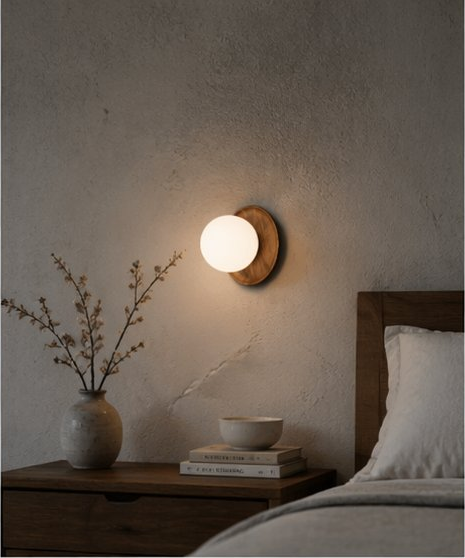 Applique murale KOBU en bois massif — en situation — Lumren