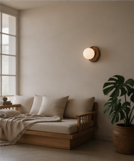 Applique murale KOBU en bois massif — en situation — Lumren